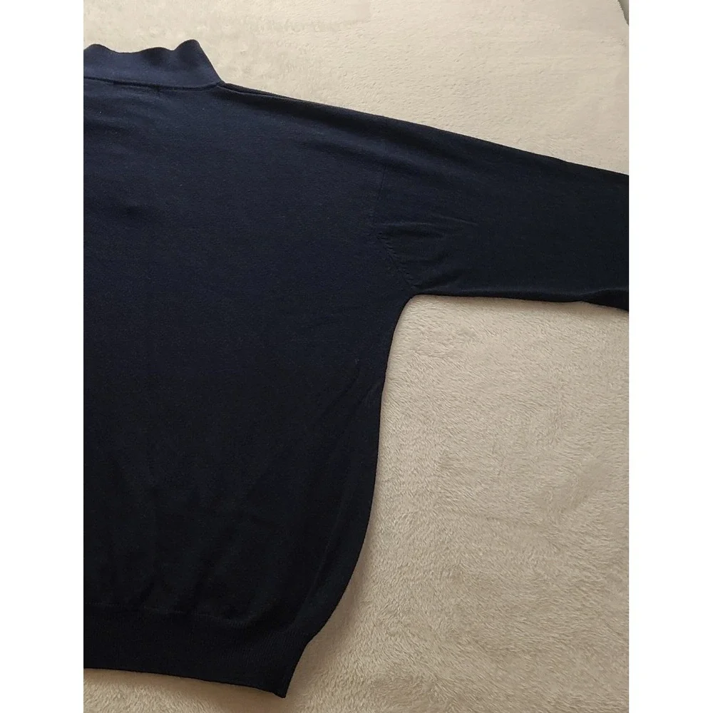 Croft‎ & Barrow Men's Navy Blue Long Sleeve Polo Sweater Knit Top Size XL